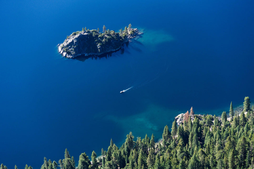 Photography by Gray Malin of Fannette Island, Emerald Bay, Lake Tahoe
