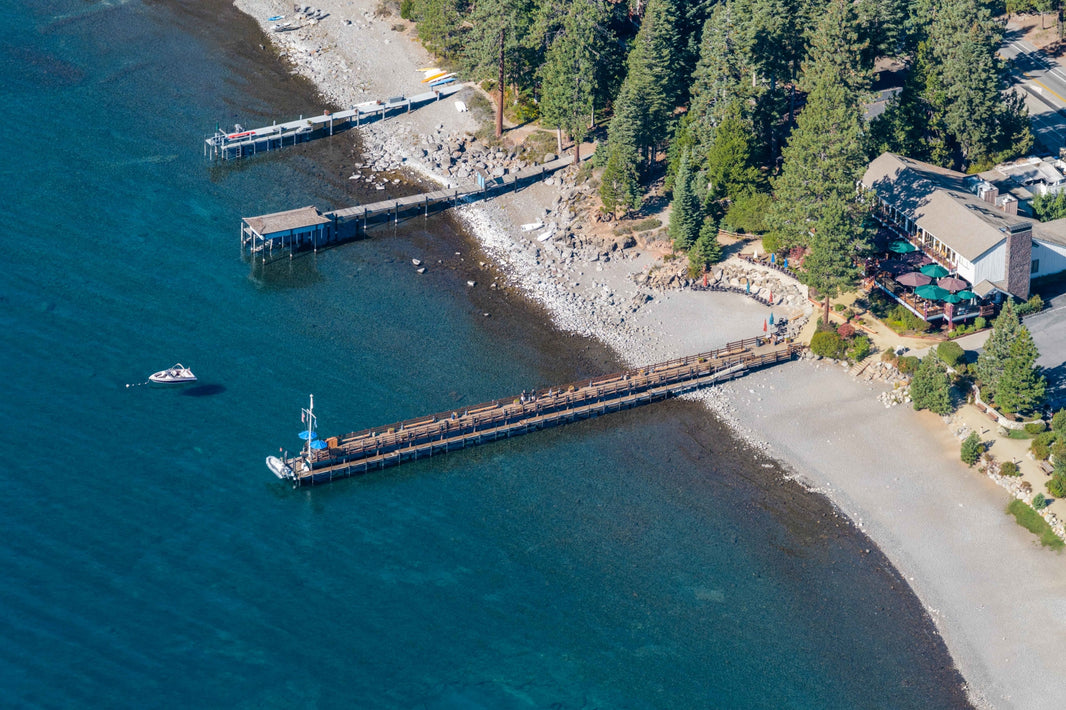 Photography by Gray Malin of Gar Woods Grill & Pier, Lake Tahoe