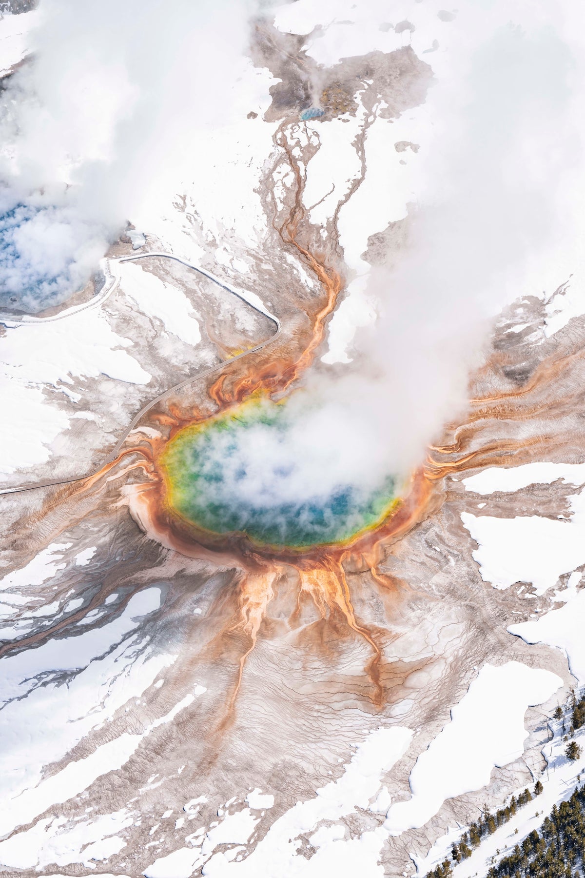 Grand Prismatic Spring and Excelsior Geyser Crater, Yellowstone National Park