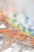 Grand Prismatic Spring Winter Fog Vertical, Yellowstone National Park