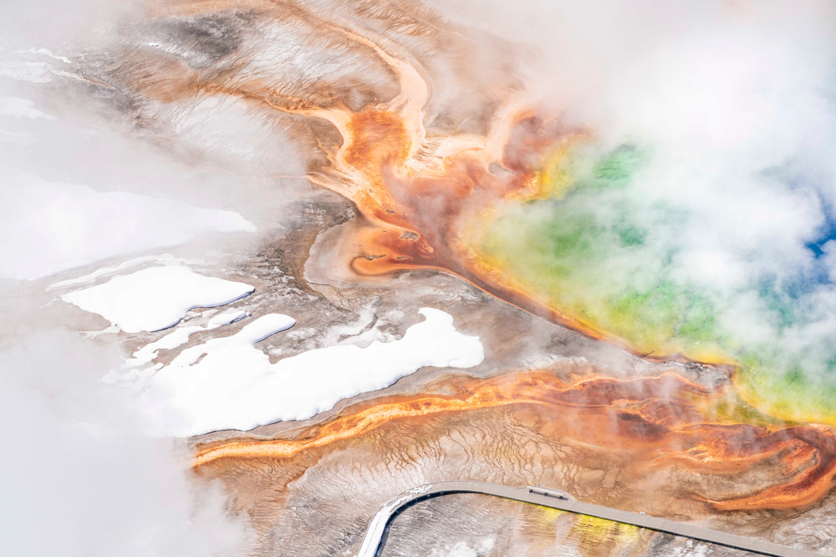 Grand Prismatic Spring Winter Fog, Yellowstone National Park