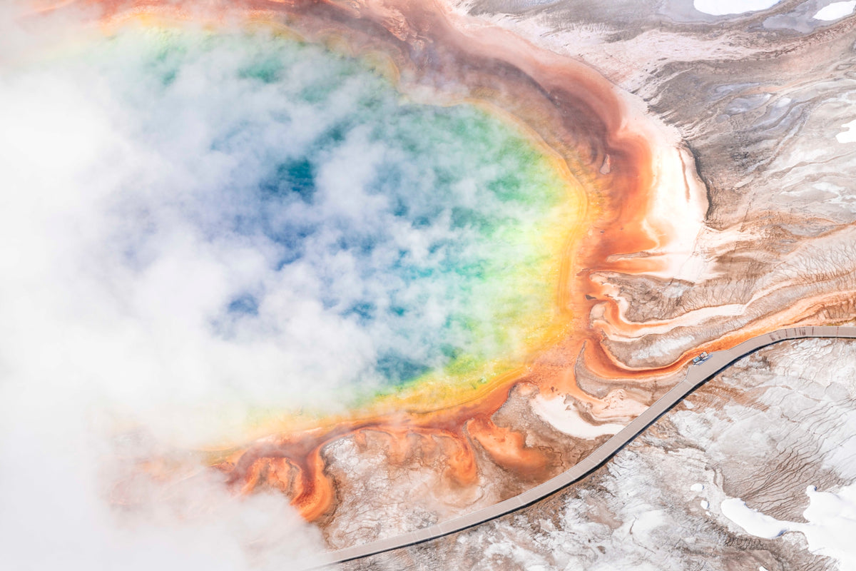 Grand Prismatic Spring Winter Pathway, Yellowstone National Park