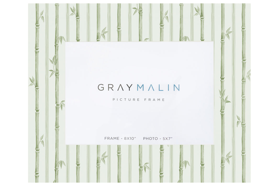 The Veranda Bamboo Horizontal Picture Frame - Riviera Green by Gray Malin