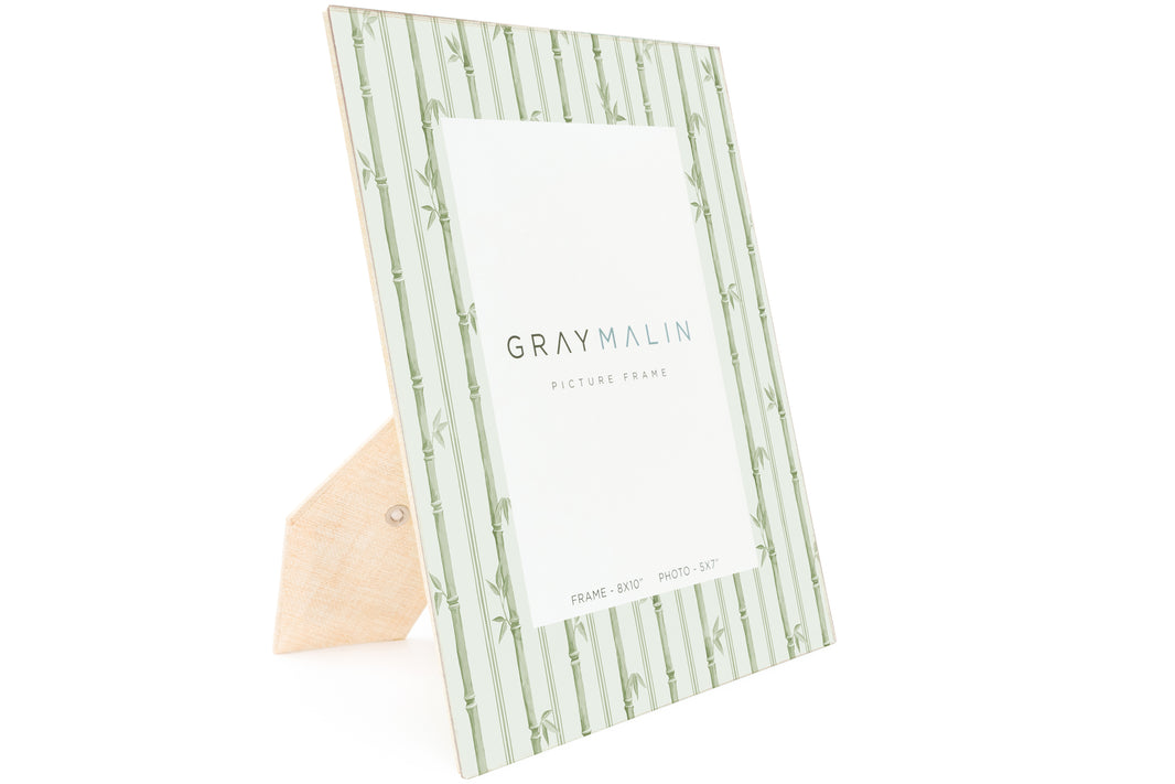 The Veranda Bamboo Vertical Picture Frame - Riviera Green by Gray Malin
