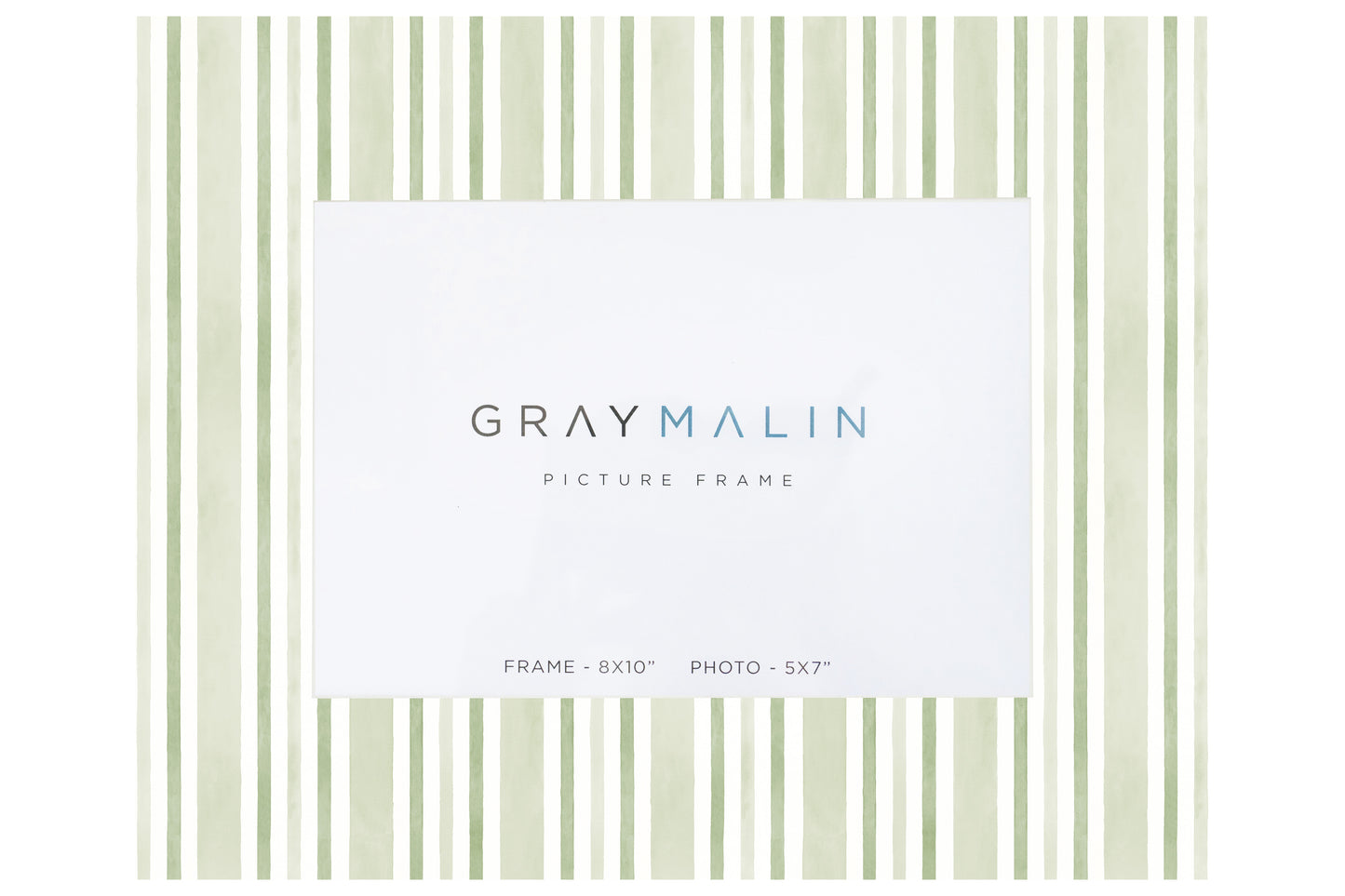 The Cabana Stripe Horizontal Picture Frame - Riviera Green