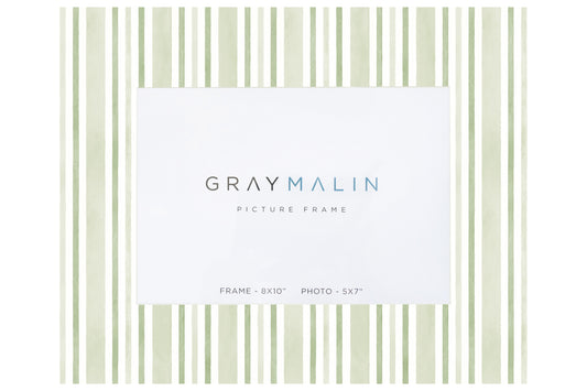 The Cabana Stripe Horizontal Picture Frame - Riviera Green