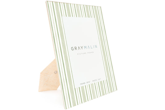 The Cabana Stripe Vertical Picture Frame - Riviera Green