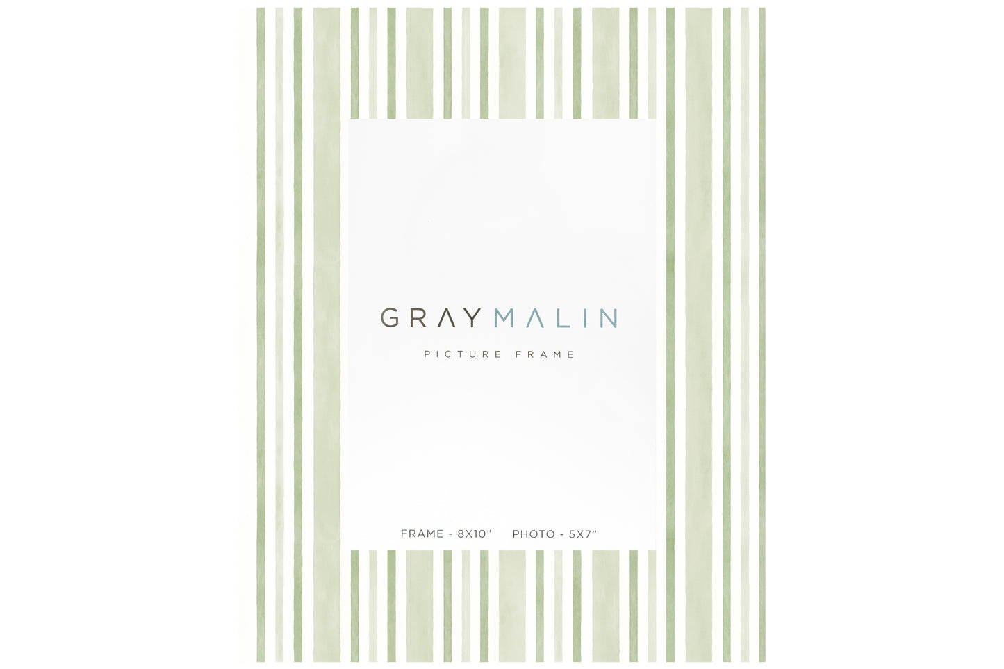The Cabana Stripe Vertical Picture Frame - Riviera Green