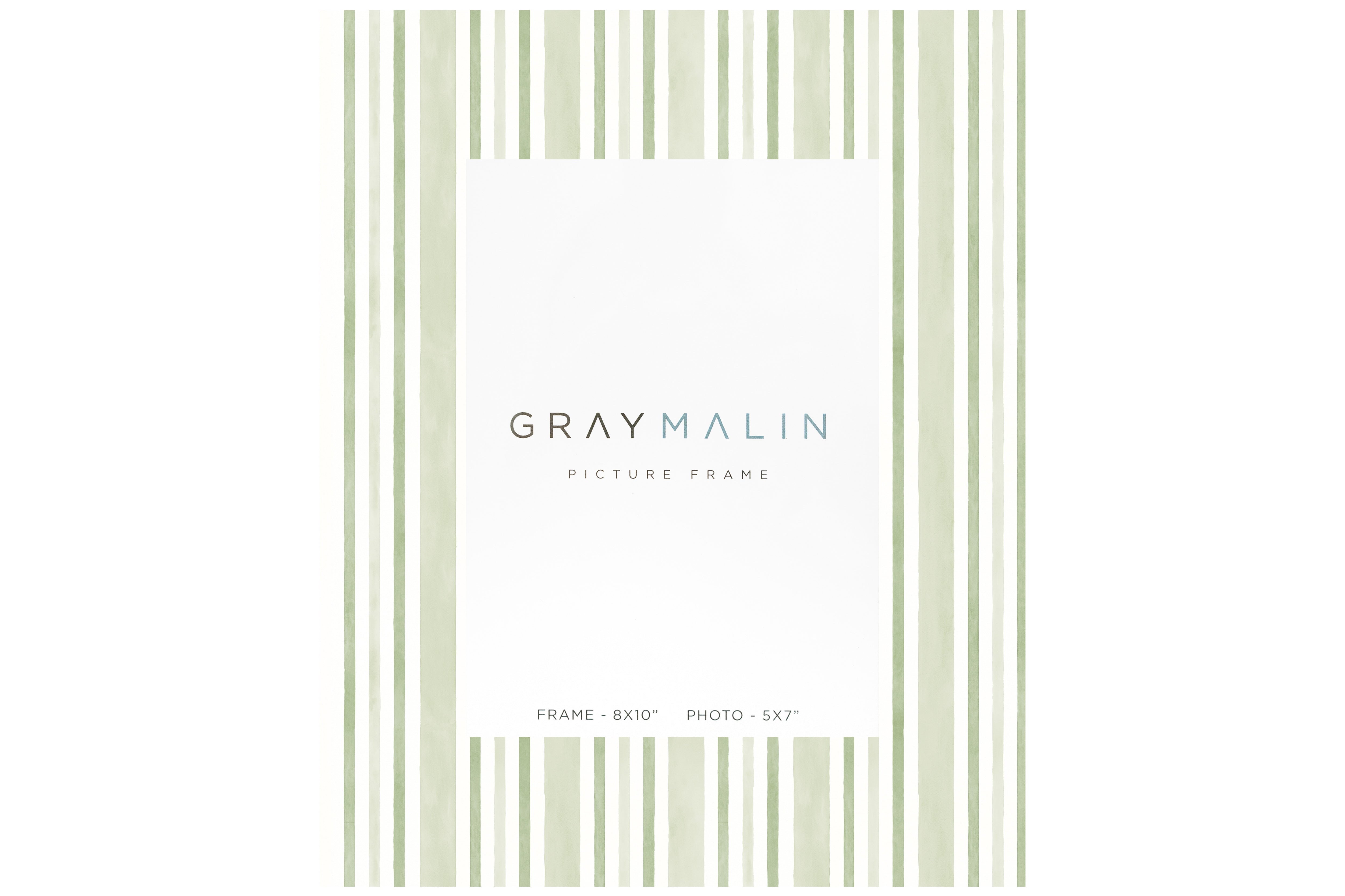 The Cabana Stripe Vertical Picture Frame - Riviera Green