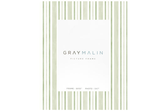 The Cabana Stripe Vertical Picture Frame - Riviera Green