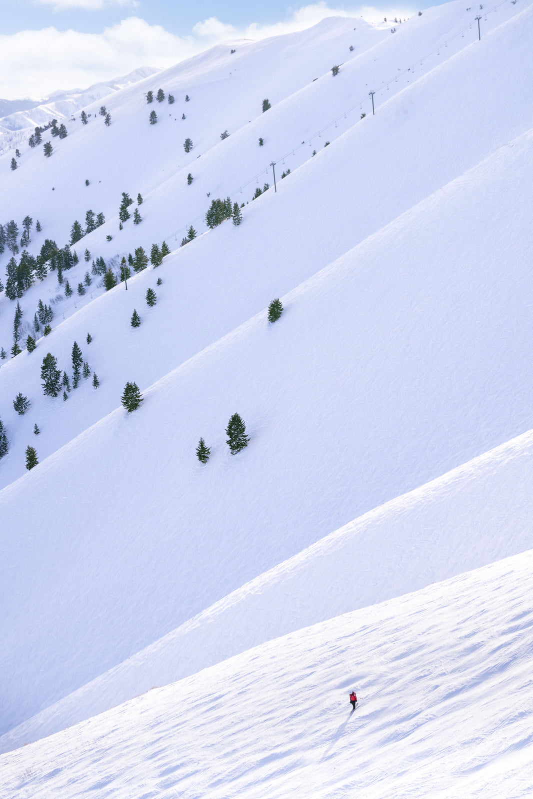 Photography by Gray Malin of Lone Skier, Sun Valley Bowls