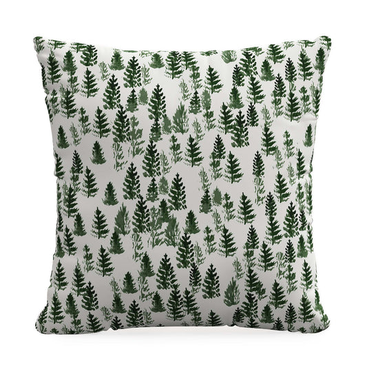 Product image for The Pine Trees Toile Pillow, Green