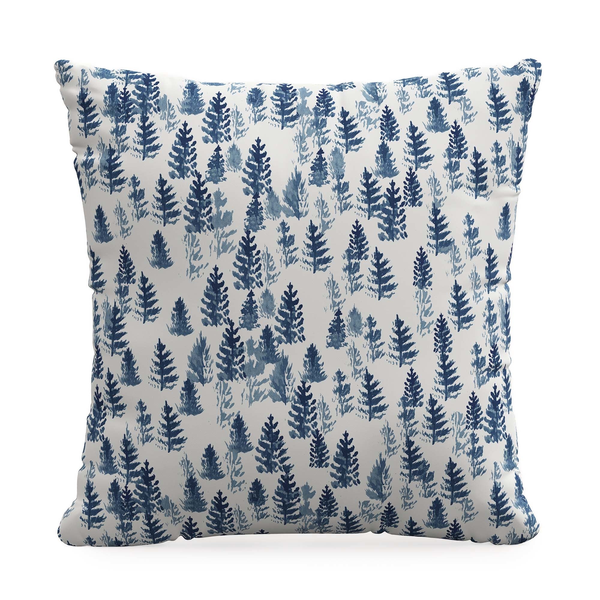 The Pine Trees Toile Pillow, Navy