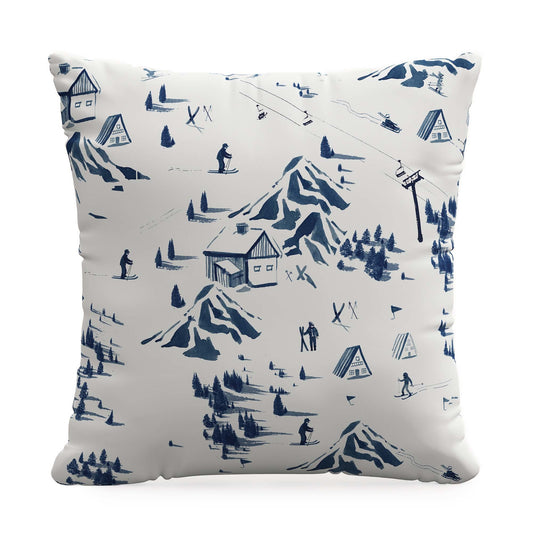 Product image for The Ski Toile Pillow, Blue