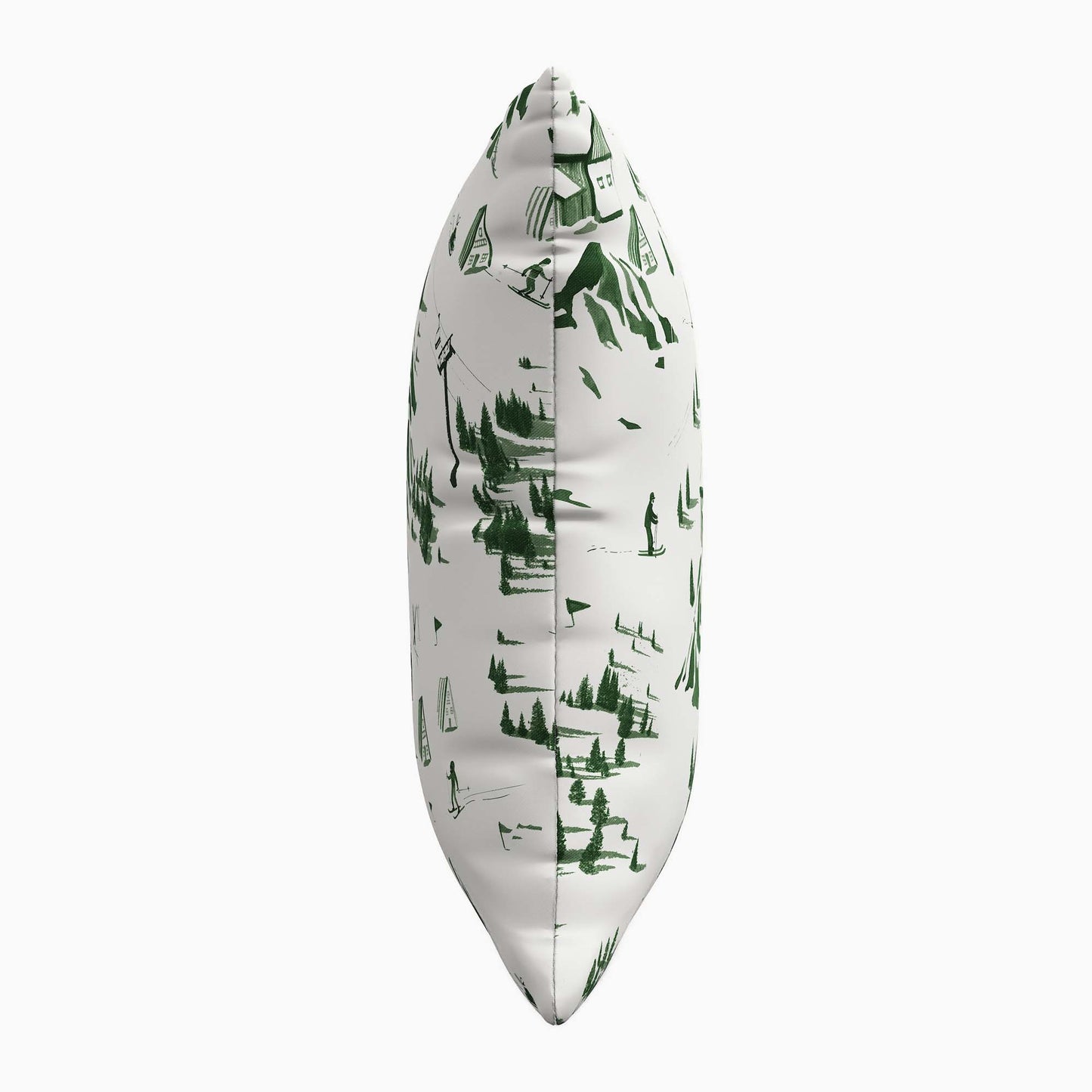 The Ski Toile Pillow, Green