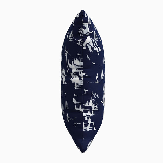 Product image for The Ski Toile Pillow, Navy