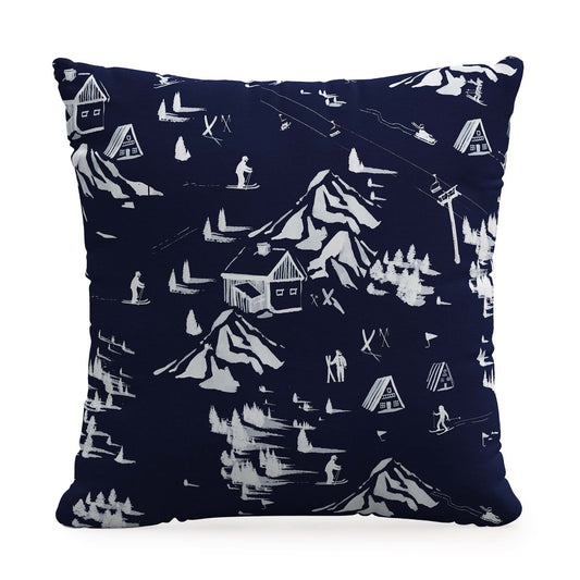 Product image for The Ski Toile Pillow, Navy