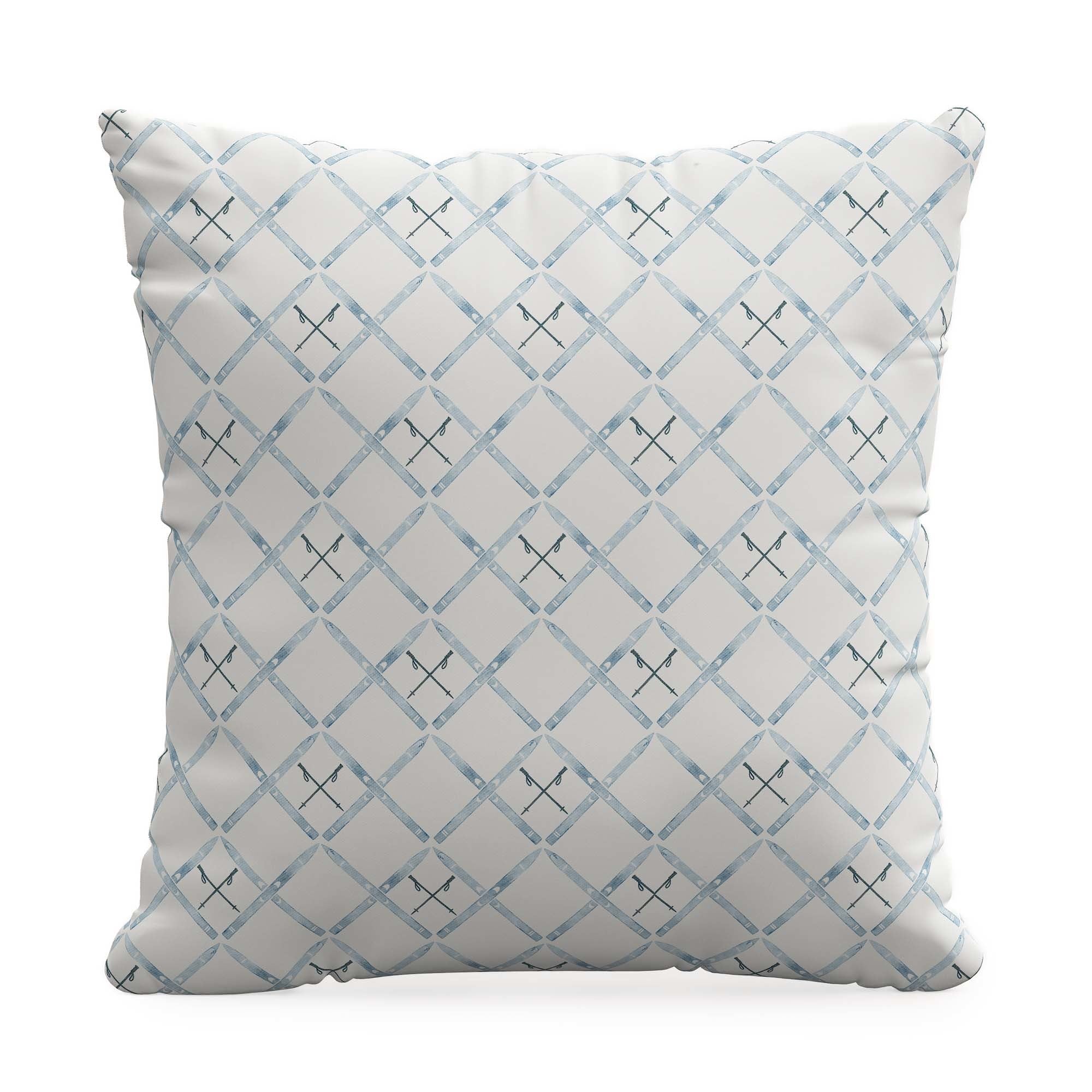 The Vintage Skis Pillow, Blue