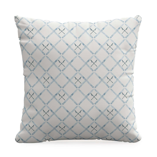 Product image for The Vintage Skis Pillow, Blue