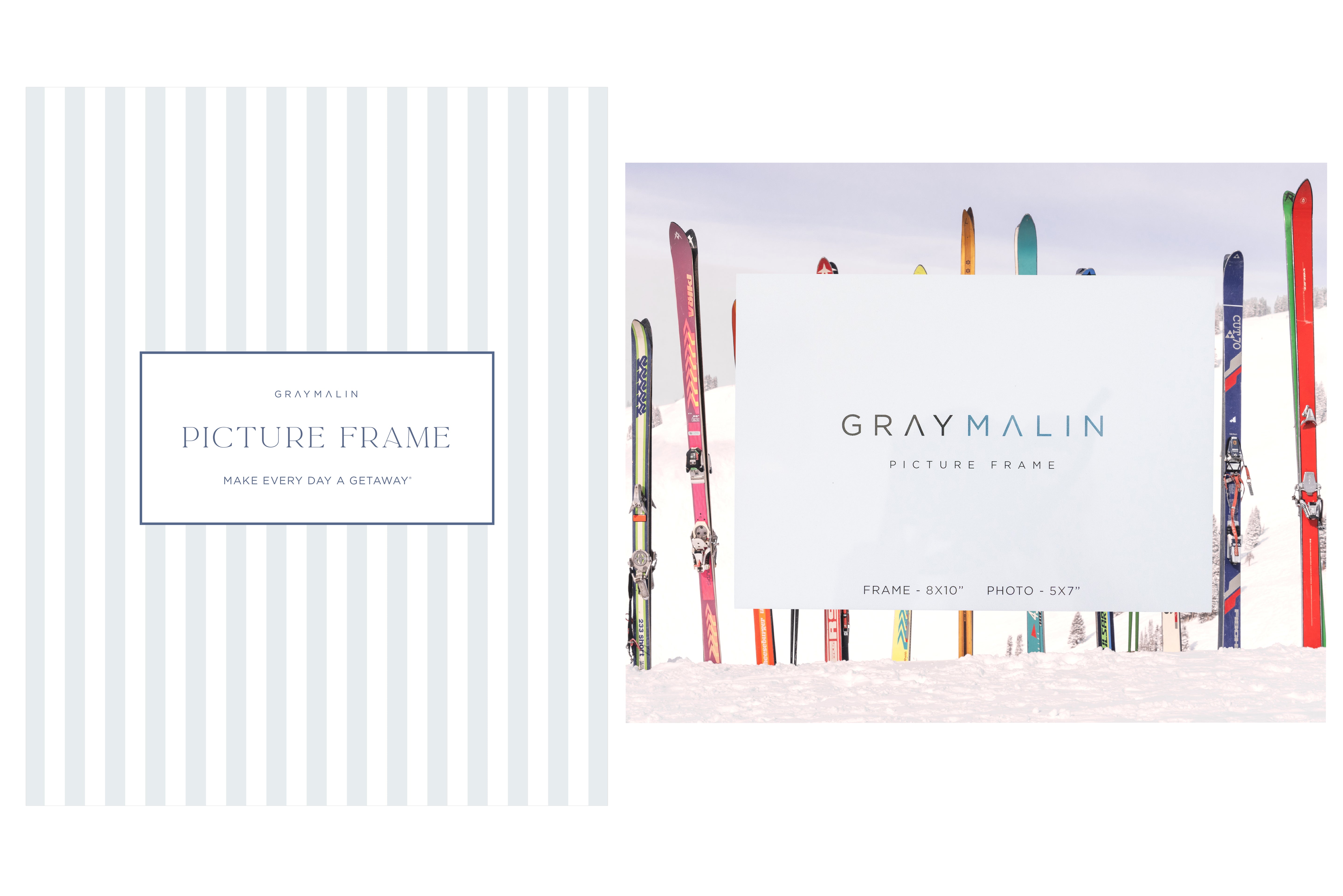 The Retro Skis Horizontal Picture Frame
