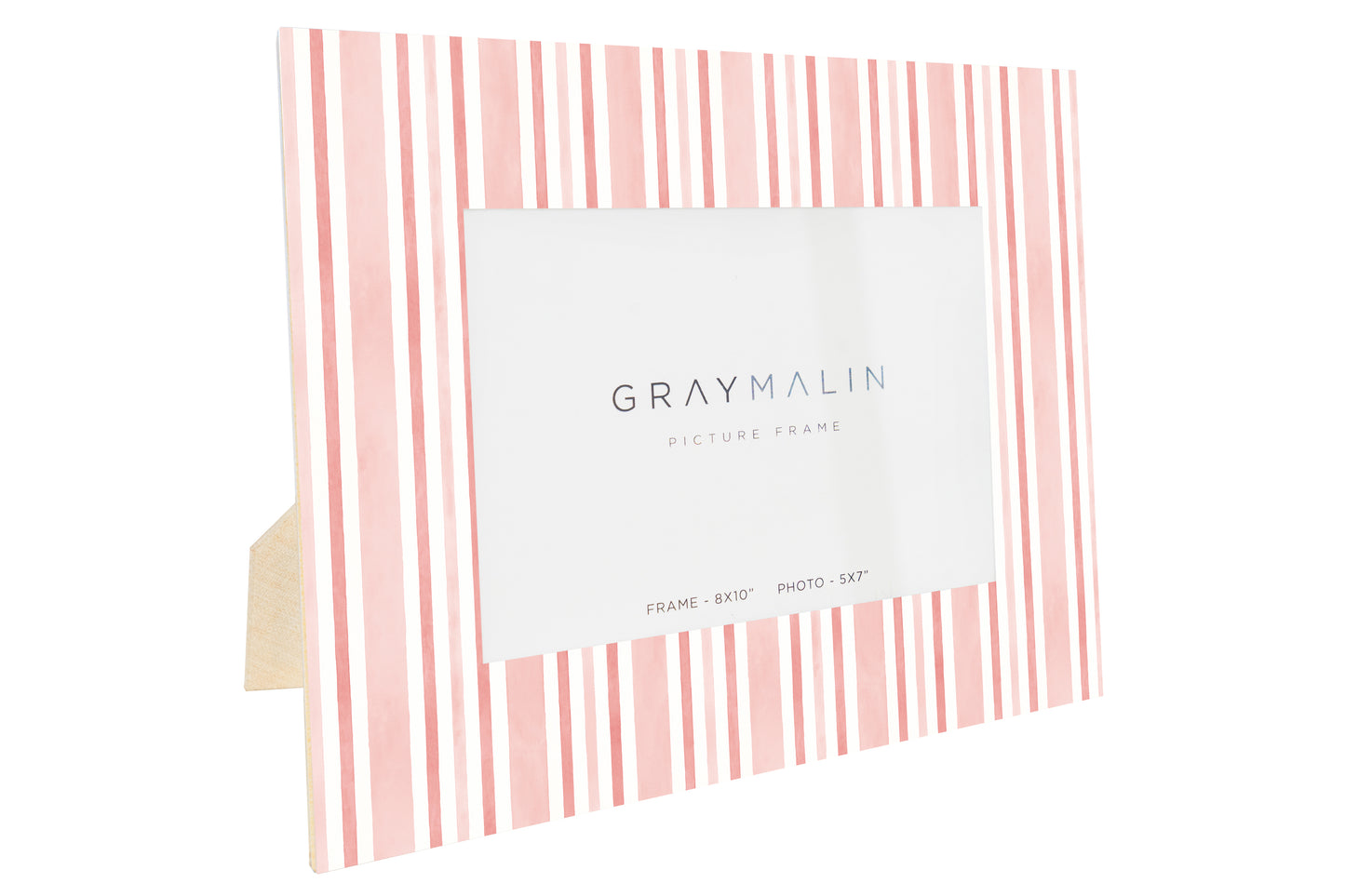 The Cabana Stripe Horizontal Picture Frame - Coral Pink