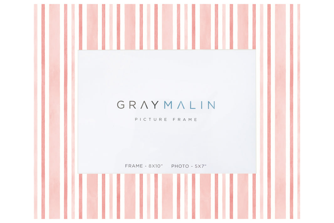 The Cabana Stripe Horizontal Picture Frame - Coral Pink by Gray Malin