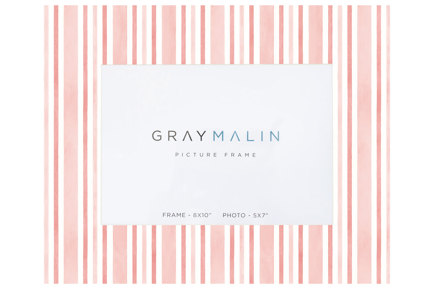 The Cabana Stripe Horizontal Picture Frame - Coral Pink