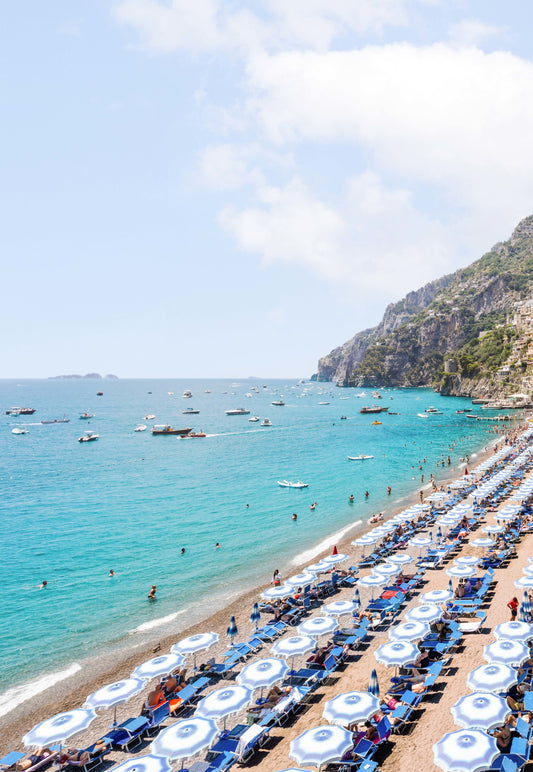 Positano Blue Umbrellas Diptych