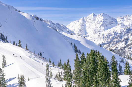 Skinning Past Maroon Bells, Aspen Highlands