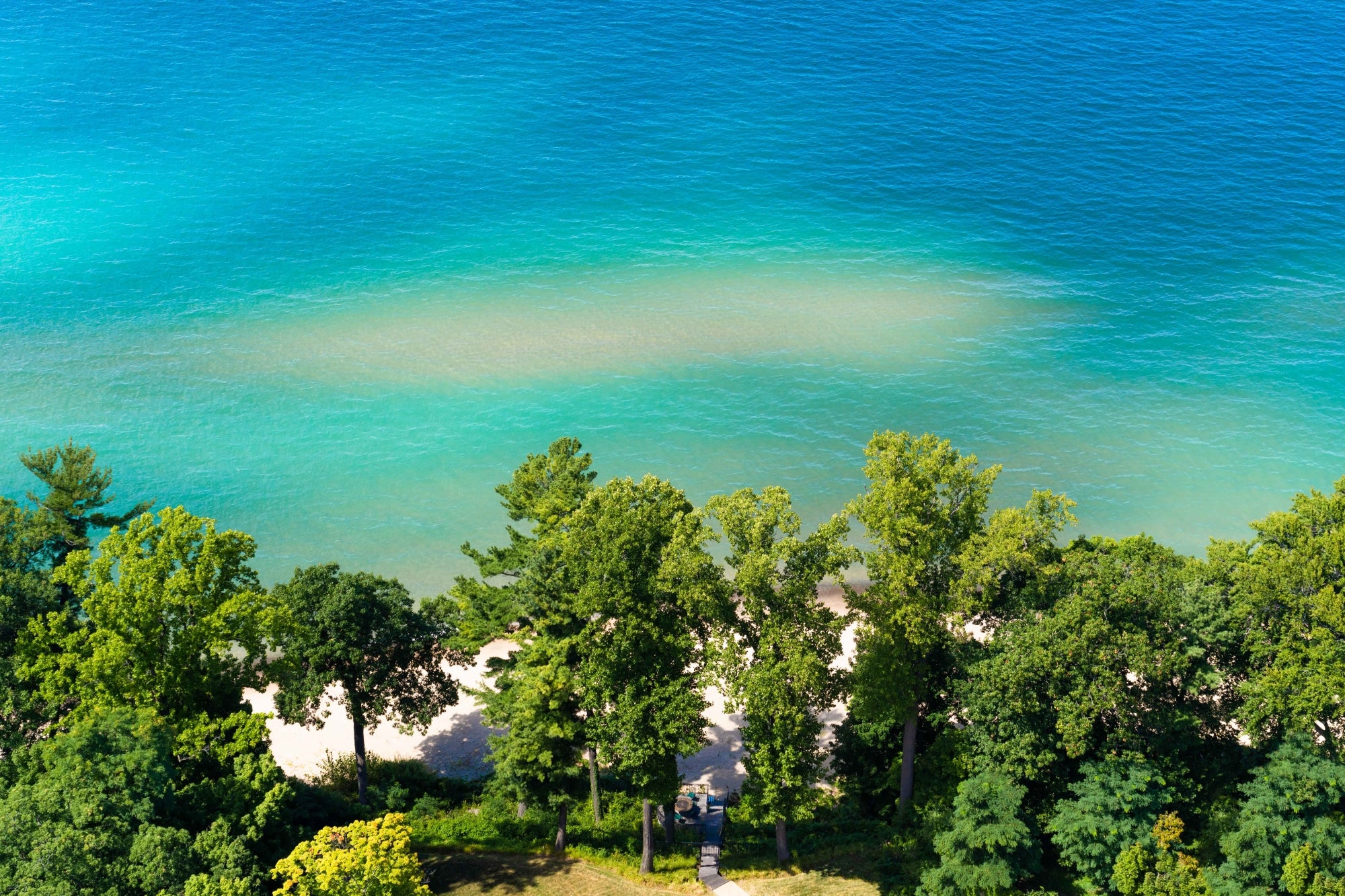 Steps to Lake Michigan