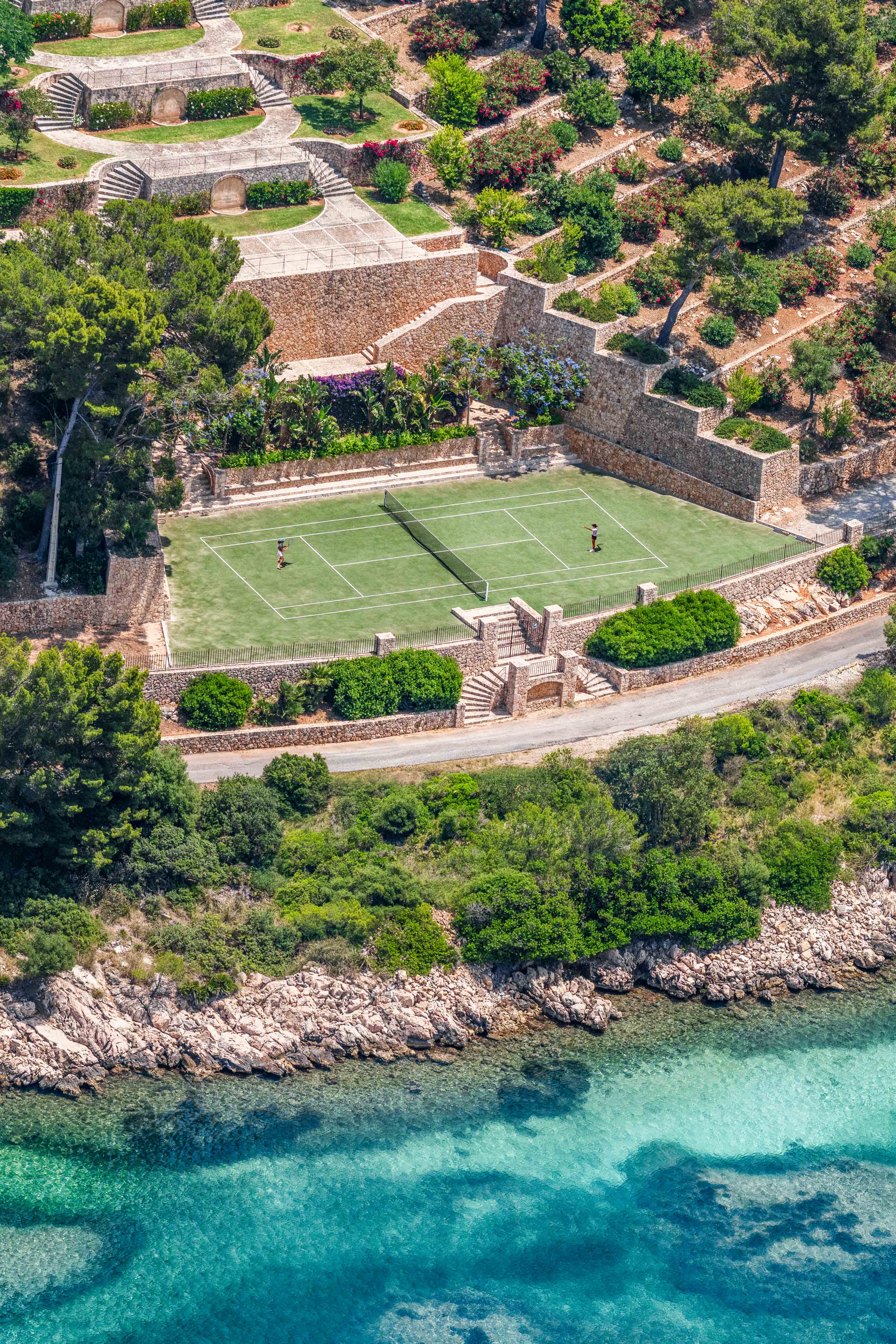 Tennis by the Sea Vertical, Mallorca – Gray Malin
