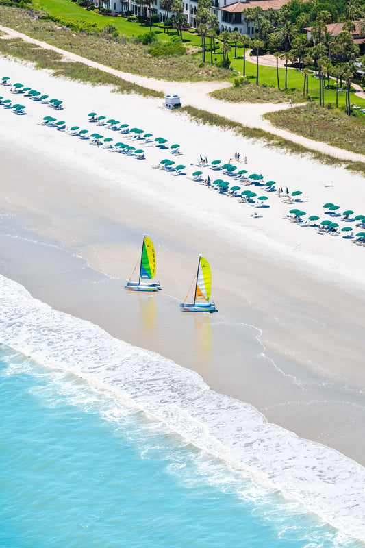 Product image for Two Sailboats Vertical, The Cloister at Sea Island, Georgia