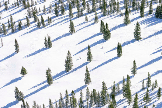 Two Skiers, Snowmass Mountain