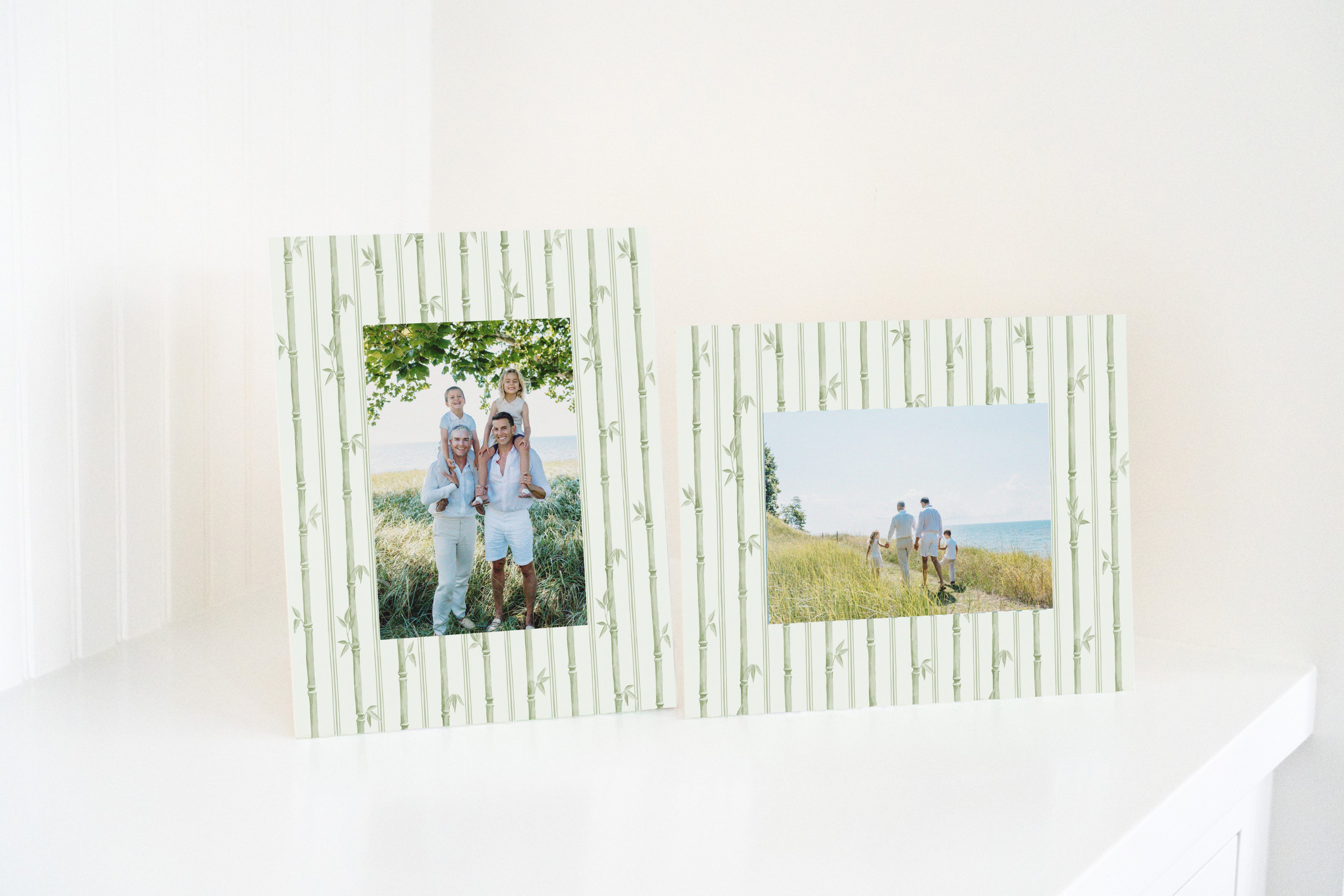 The Veranda Bamboo Vertical Picture Frame - Riviera Green