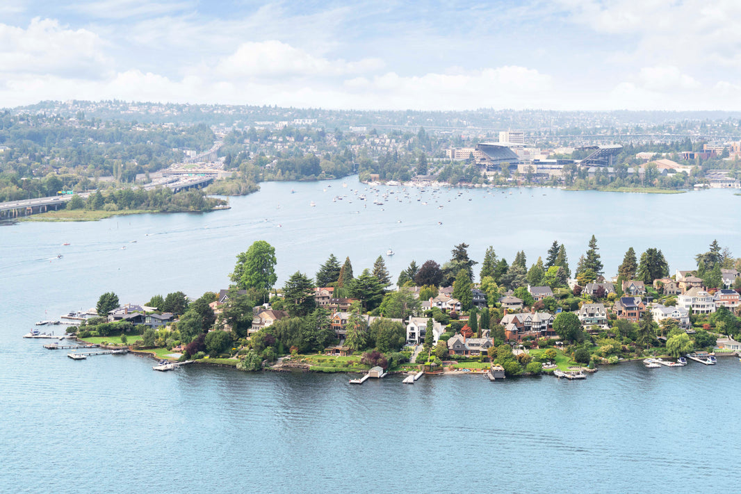 Photography by Gray Malin of Webster Point Vista, Lake Washington, Seattle