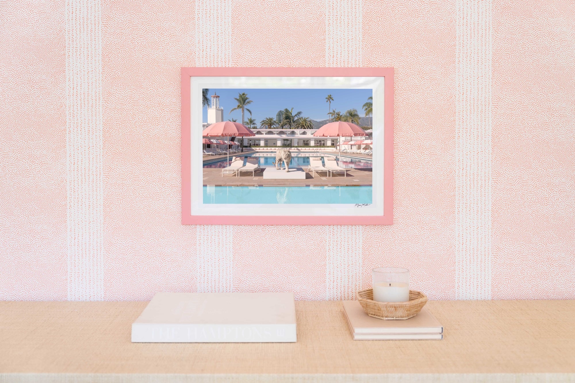 Bathing Beauty, Coral Casino, Pink Frame