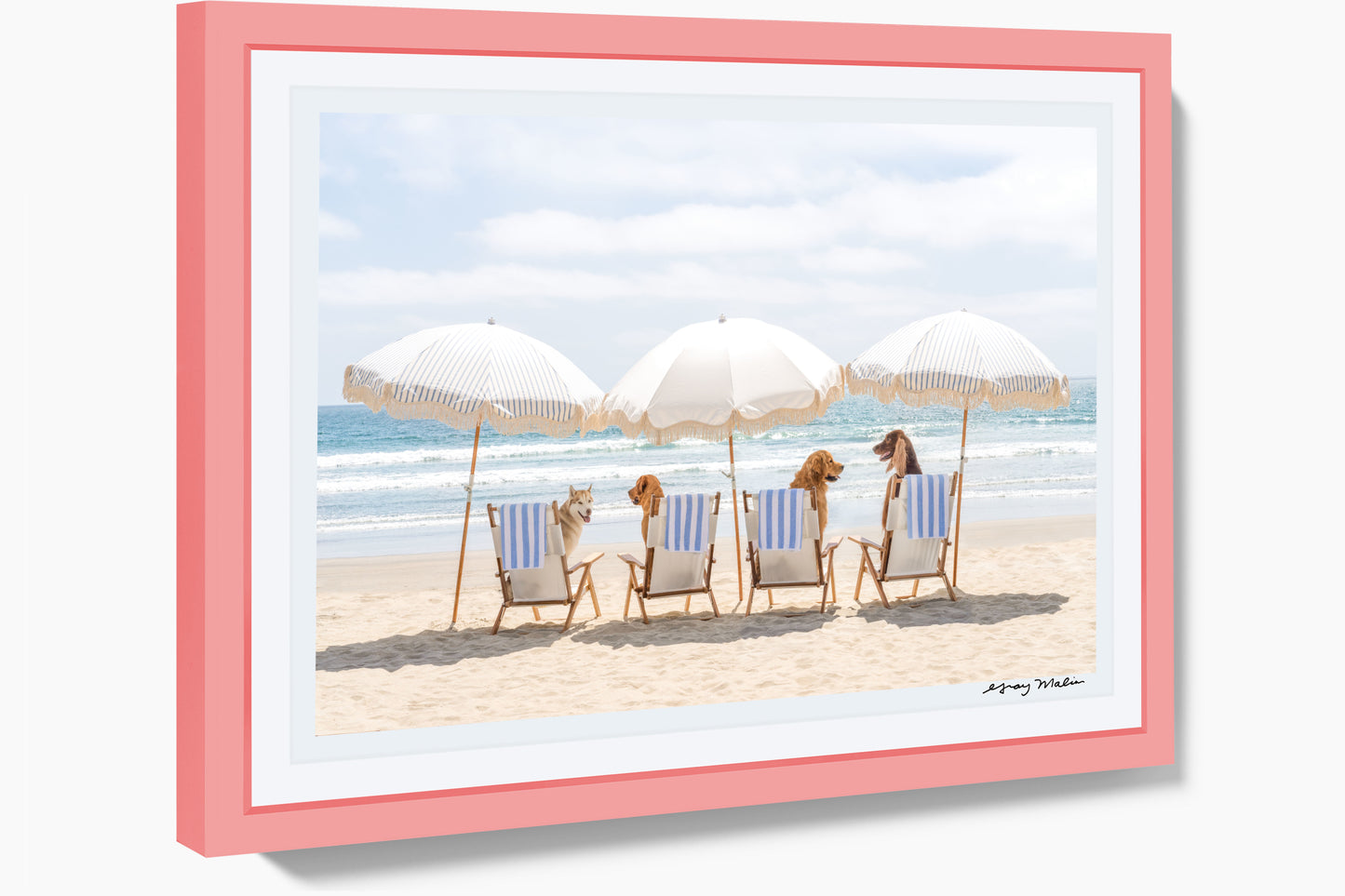 Beach Day Pups, San Diego, Pink Frame