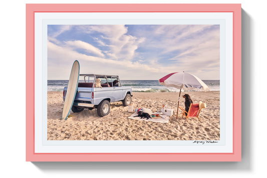 Product image for Beach Picnic, Nantucket, Pink Frame