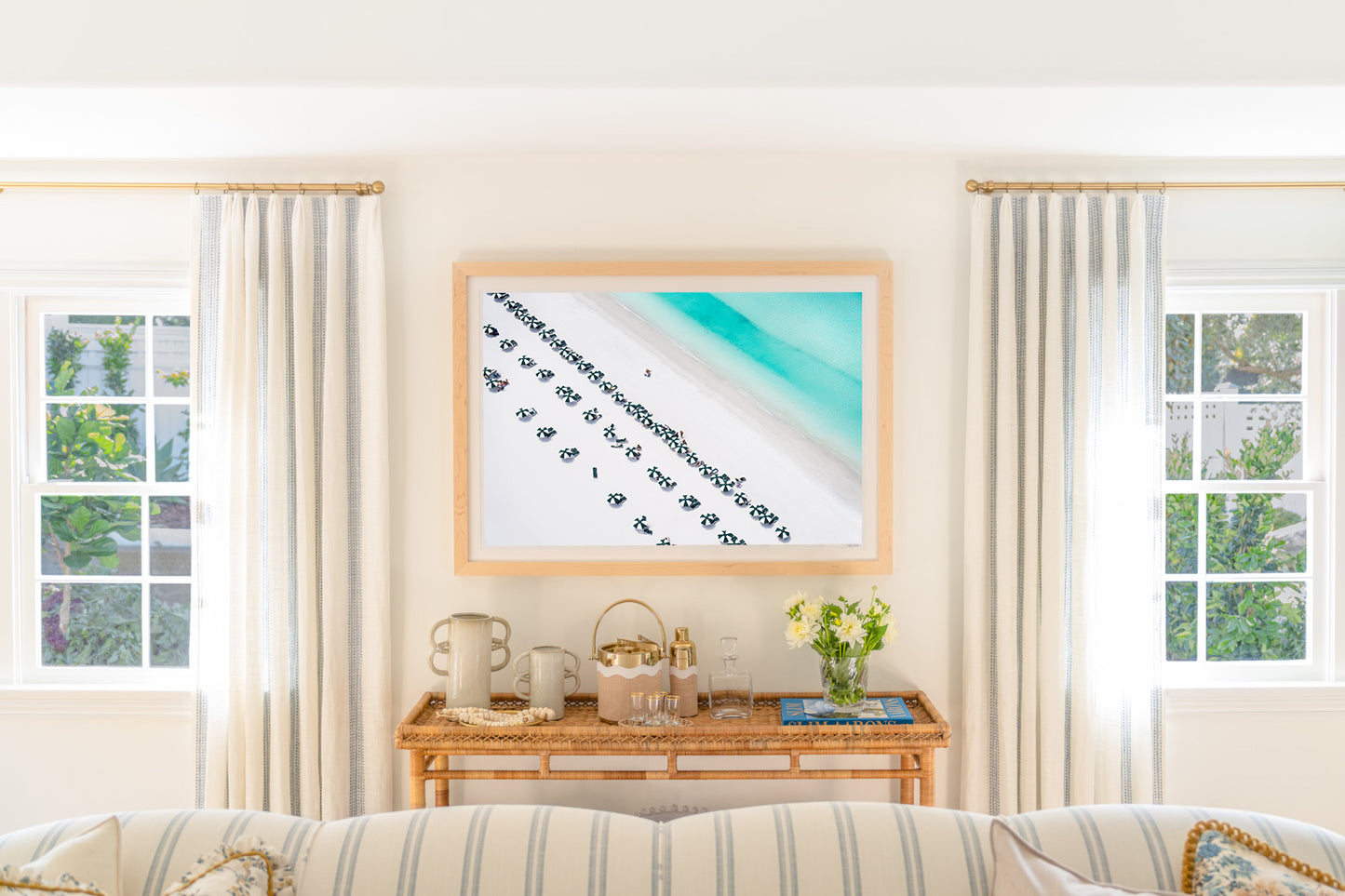 Green and White Striped Umbrellas, Marco Island, Florida