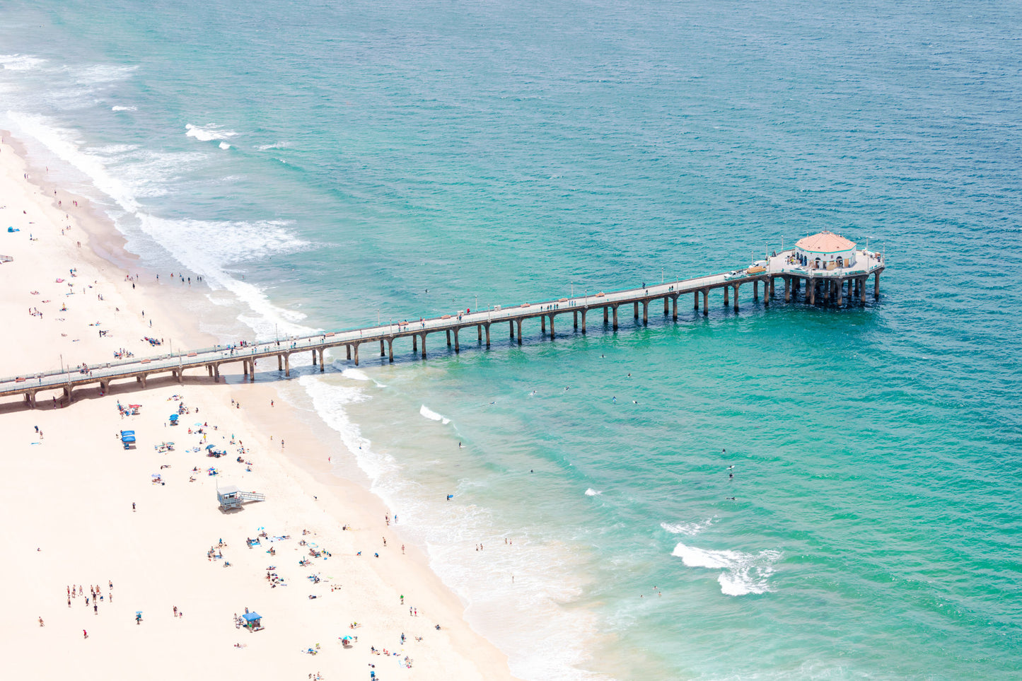 Manhattan Beach Pier, X-Large White Frame, Final Sale