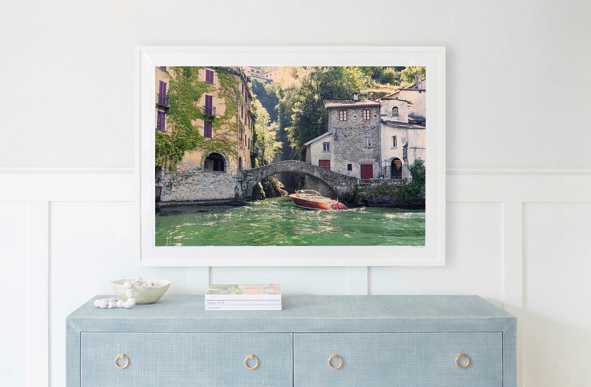 Nesso Bridge Wooden Boat, Lake Como