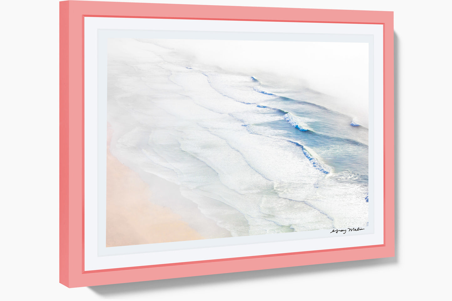 Ocean Beach Waves, San Francisco, Pink Frame