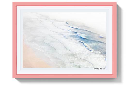 Ocean Beach Waves, San Francisco, Pink Frame