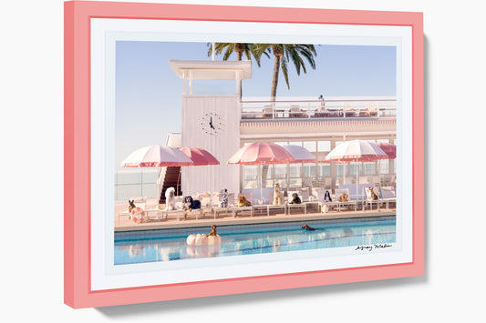 Product image for Pool Day, Coral Casino, Pink Frame