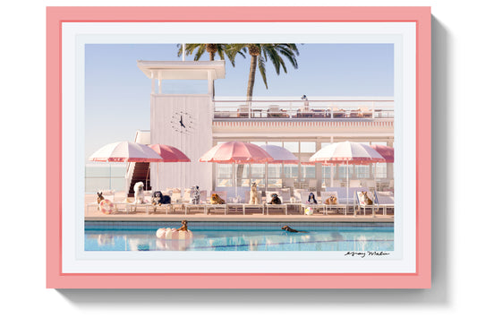 Product image for Pool Day, Coral Casino, Pink Frame