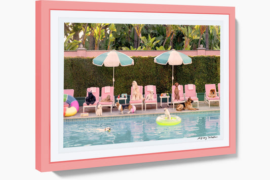 Product image for Pool Day, The Beverly Hills Hotel, Pink Frame