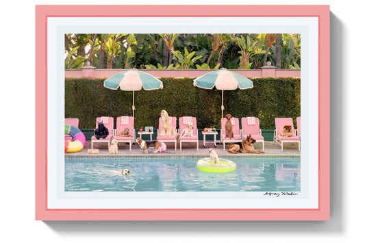 Product image for Pool Day, The Beverly Hills Hotel, Pink Frame