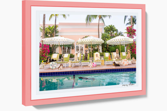 Product image for Pool Day, The Colony Hotel, Pink Frame