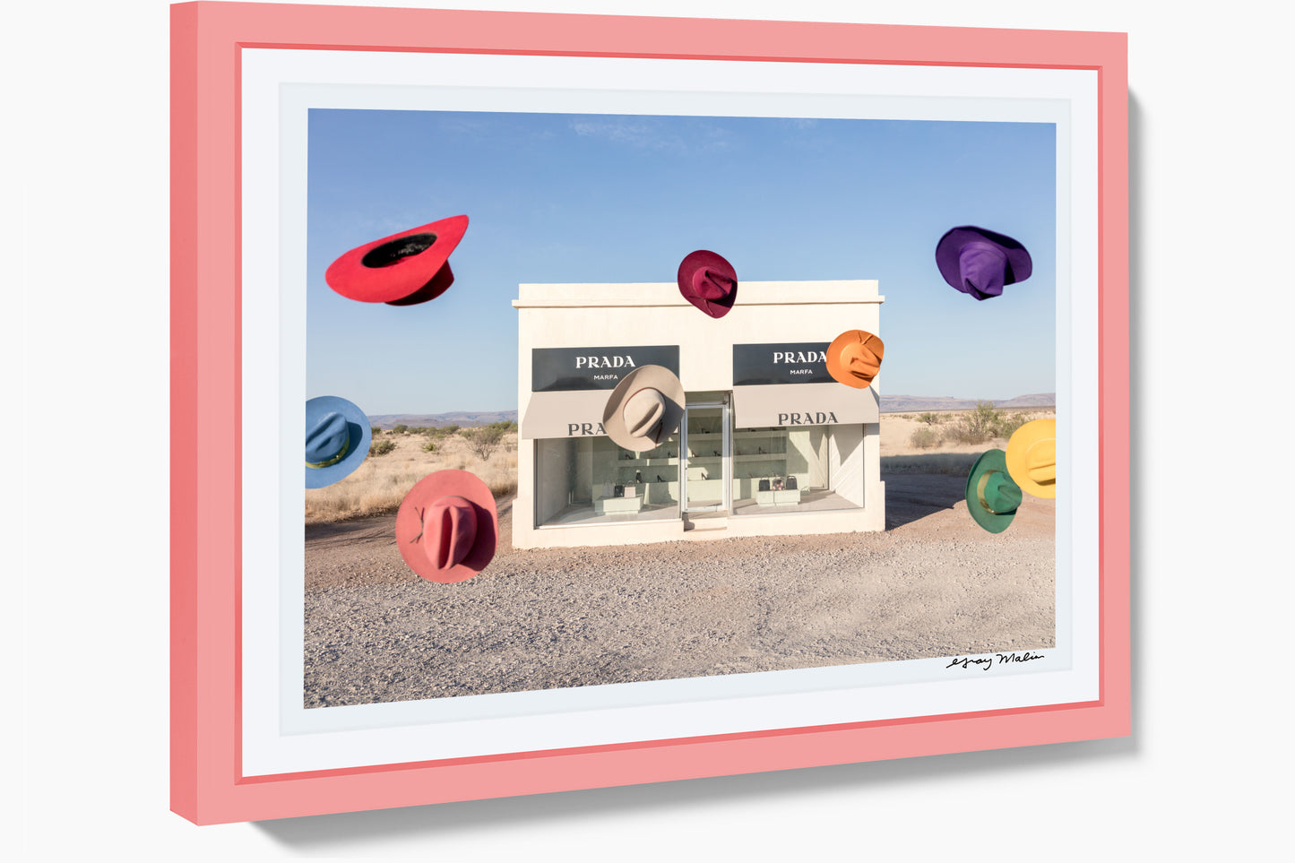 Rainbow Cowboy Hats I, Prada Marfa, Pink Frame