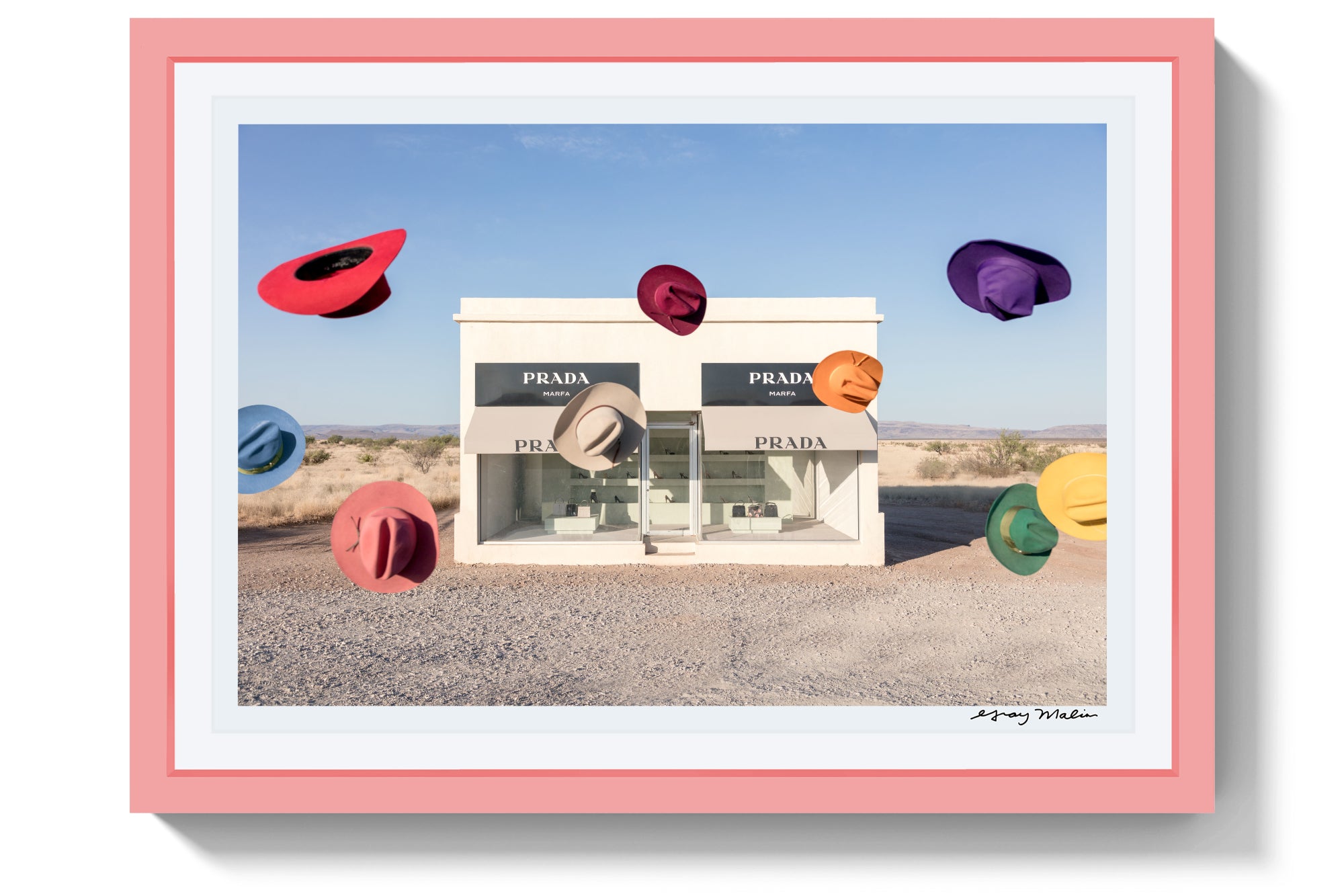 Rainbow Cowboy Hats I, Prada Marfa, Pink Frame